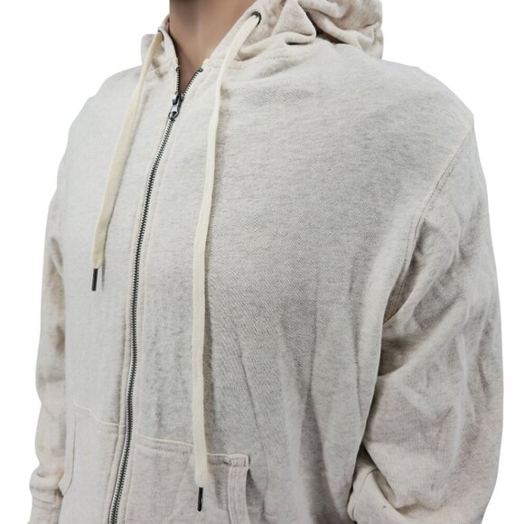 Microsoft Beige Zip-Up Hoodie With Logo Sleeve Print, Men's Medium - Picture 1 of 11